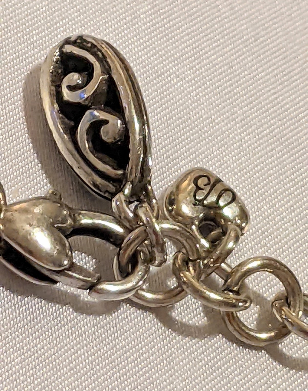 Brighton Treasures Necklace Silver Plated Round and Square Beads 16-18″ EUC