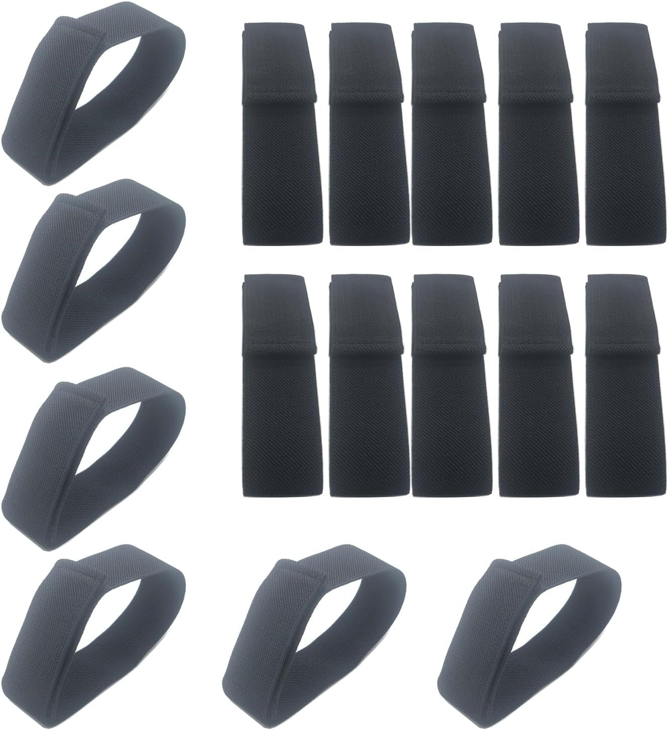 16 Pcs Black Elastic Boot Blousers, Military Ankle Blousing Bands, Adjustable Mi