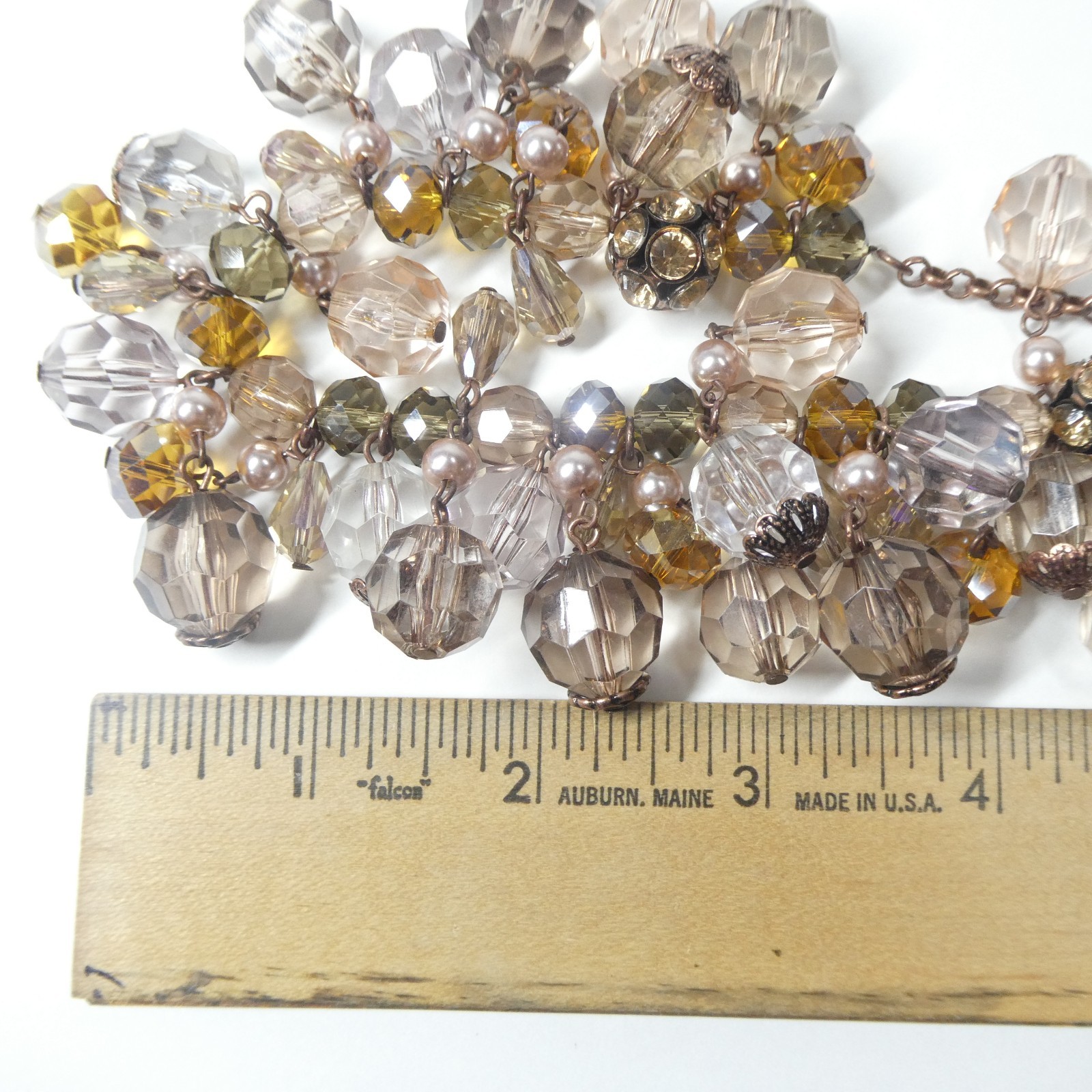 2 Statement Necklaces Ann Taylor & LOFT Jeweled Rhinestone Big Bold Chunky 2010s