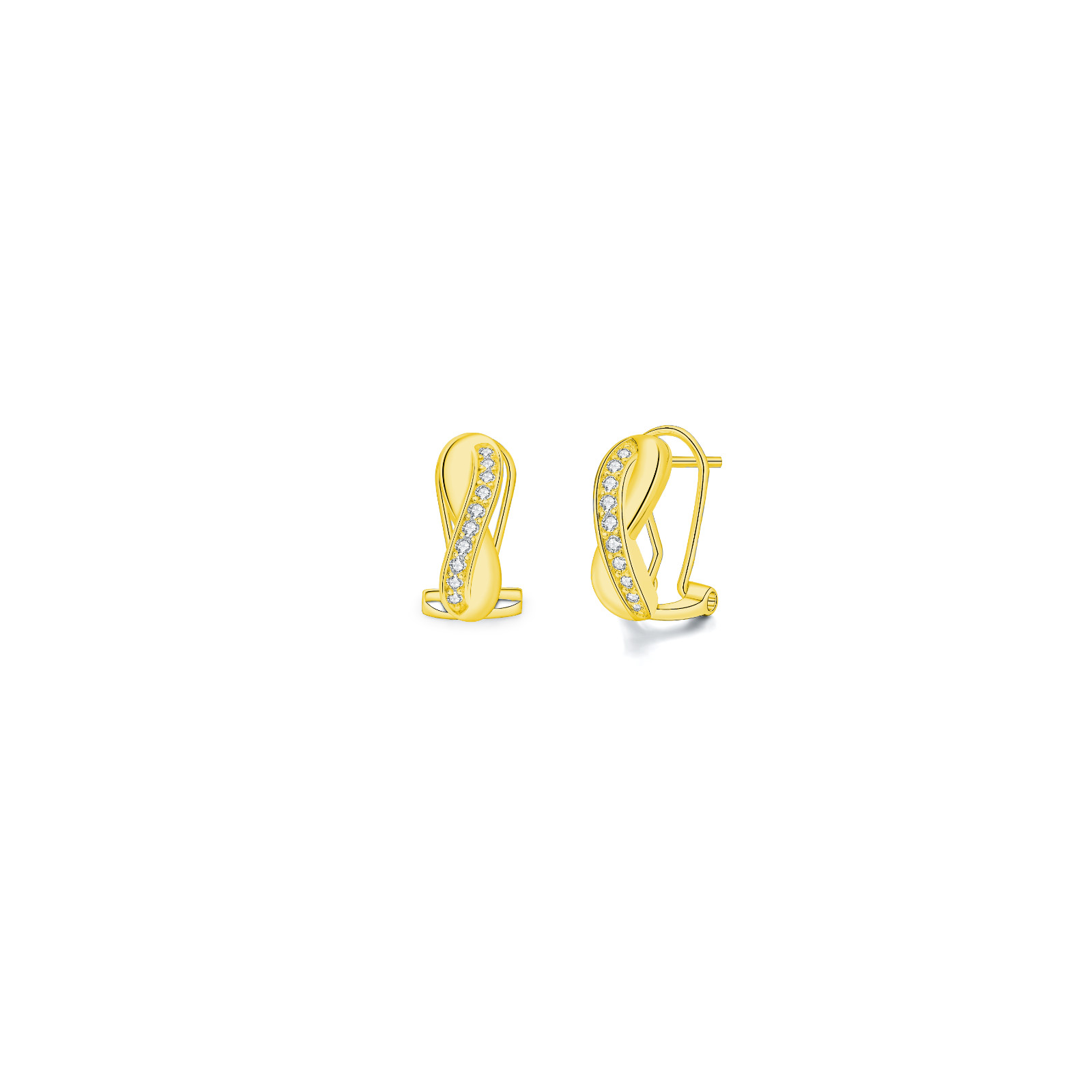 1/2 Ct Hoop Earrings Women’s Earrings Simulated Diamond 14K Gold Plated Silver