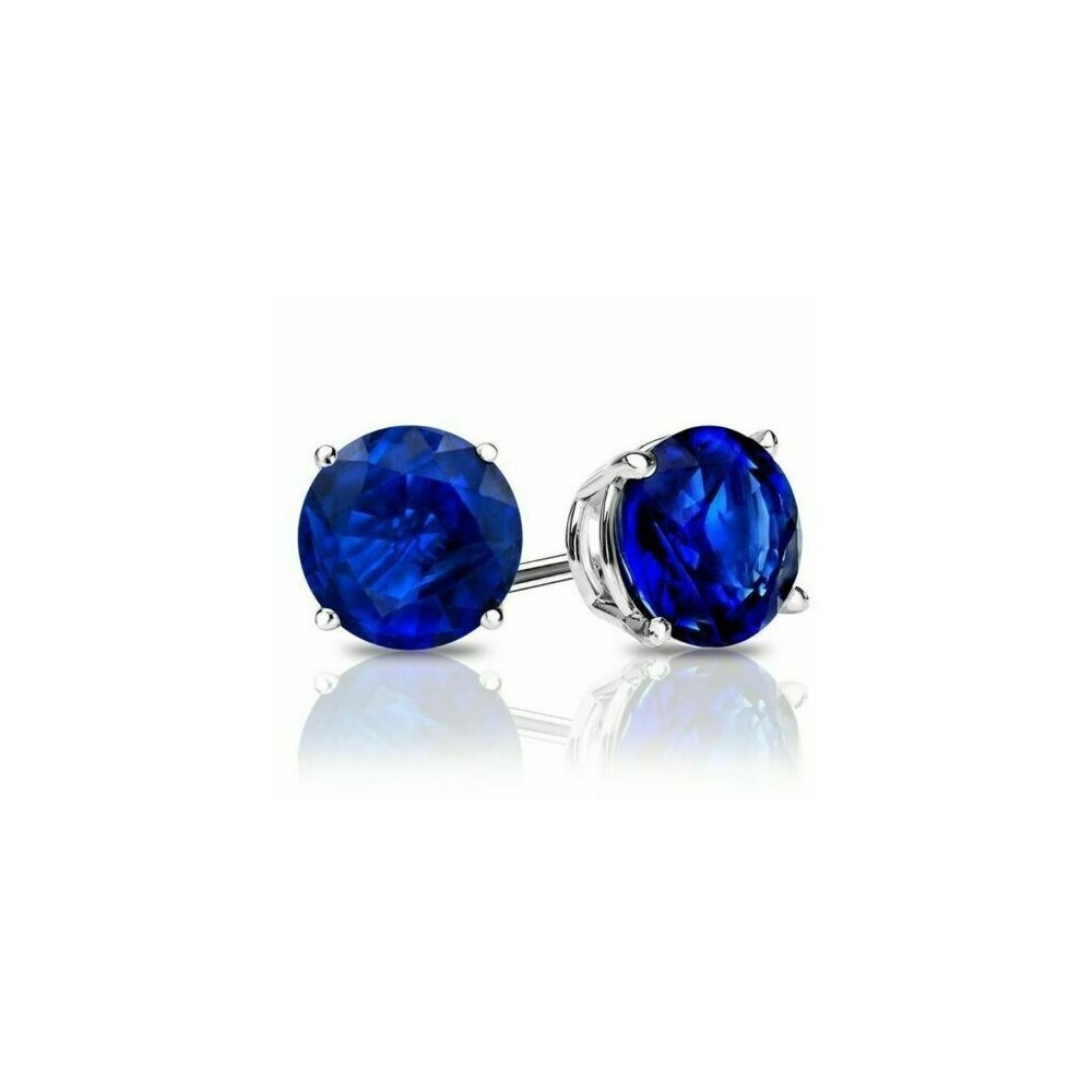 925 Sterling Silver Emerald, Sapphire and Ruby 6MM Round Cut Stud Earrings