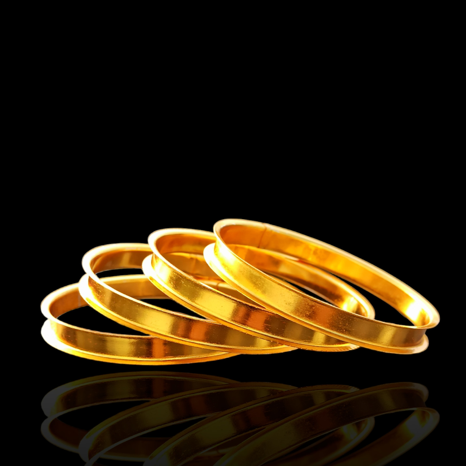 Golden Silver Blank Bangles for Gemstone Inlay All Size Available SET OF 10 Pcs