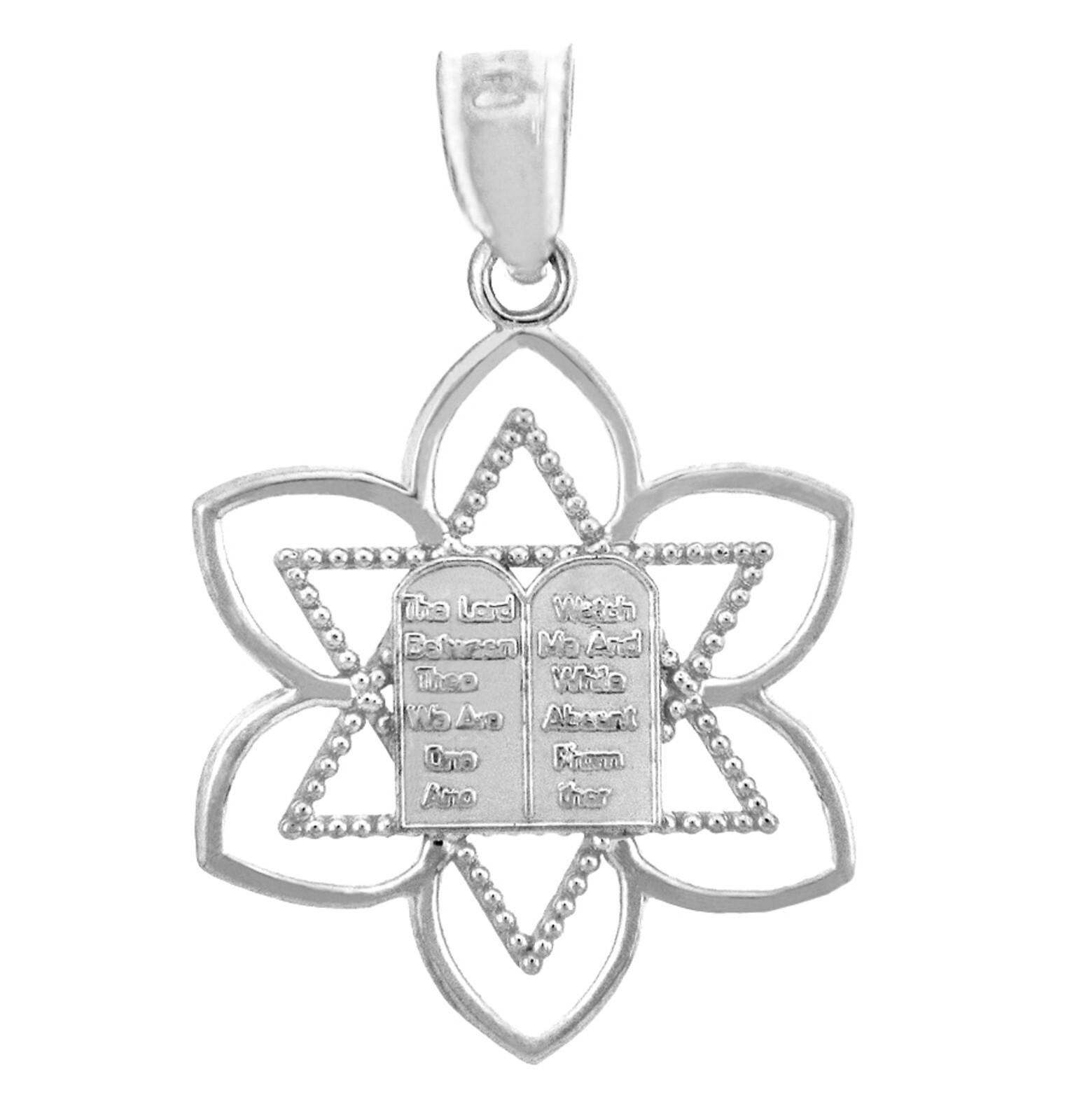 925 Sterling Silver Mizpah Star of David Pendant Necklace