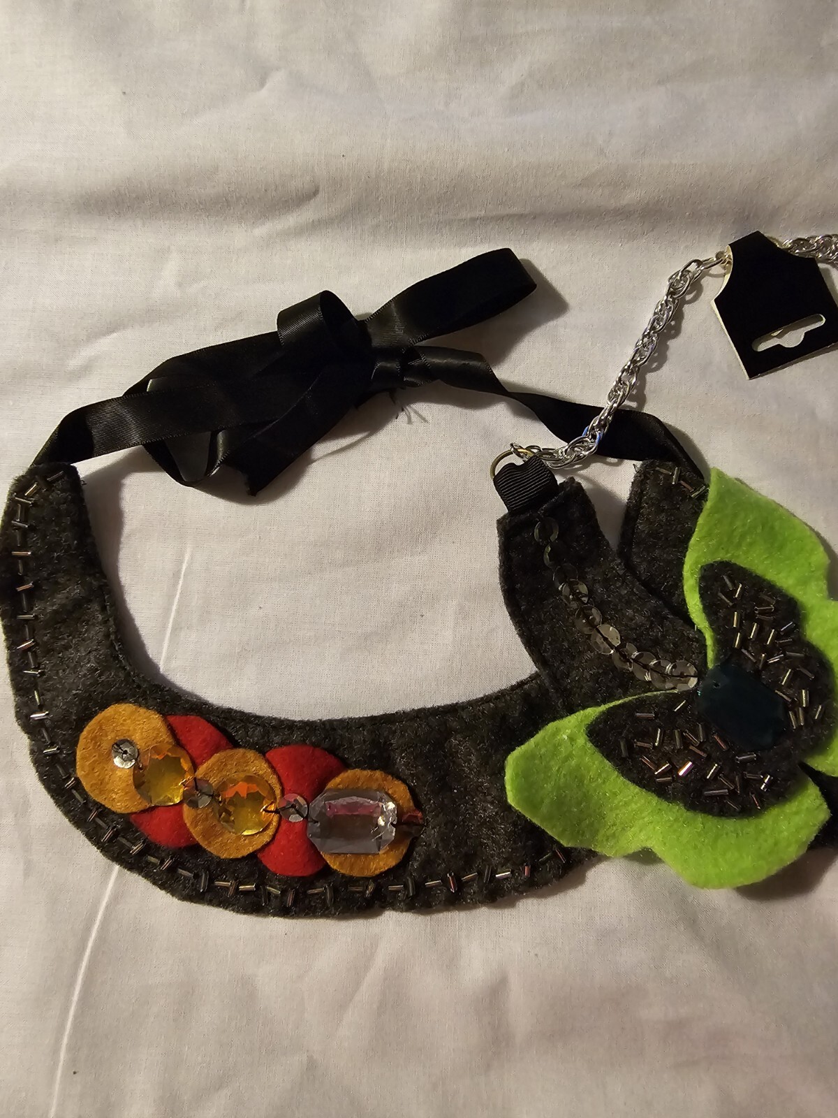 Fabric bib necklace pack of 2