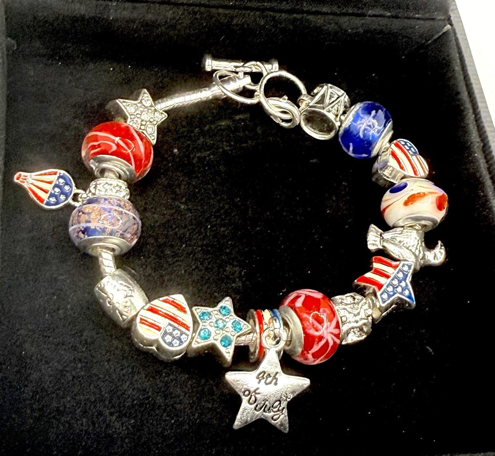 (4) Willabee Ward Charm Bracelet Months of the Year Mother Day 4th Of July Day