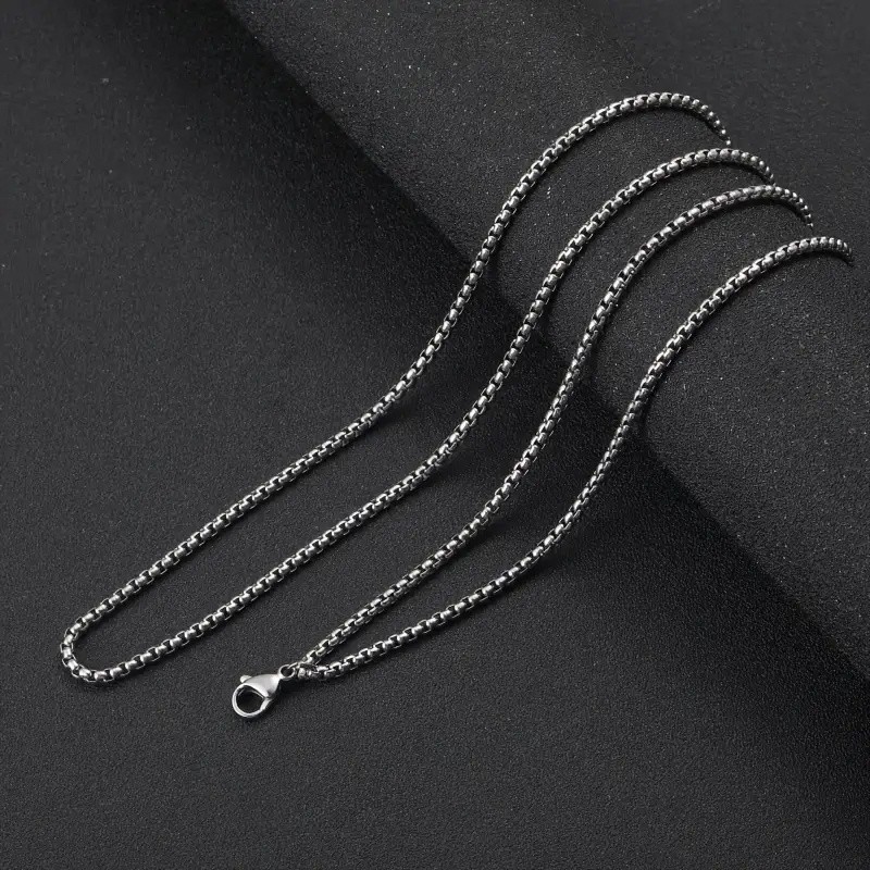 8Pcs Men’s Chain Necklace Set Stainless Steel Necklaces Hip Hop Jewelry Gift