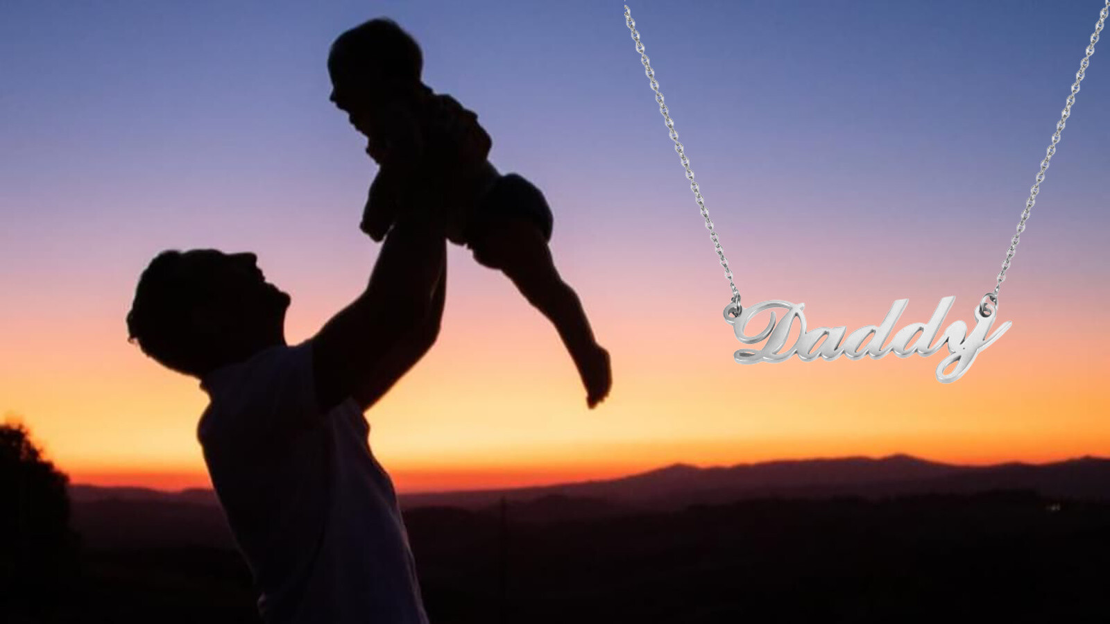 Personalized ‘Daddy’ Stainless Steel Pendant Necklace Dad Papa Father’s Day Gift