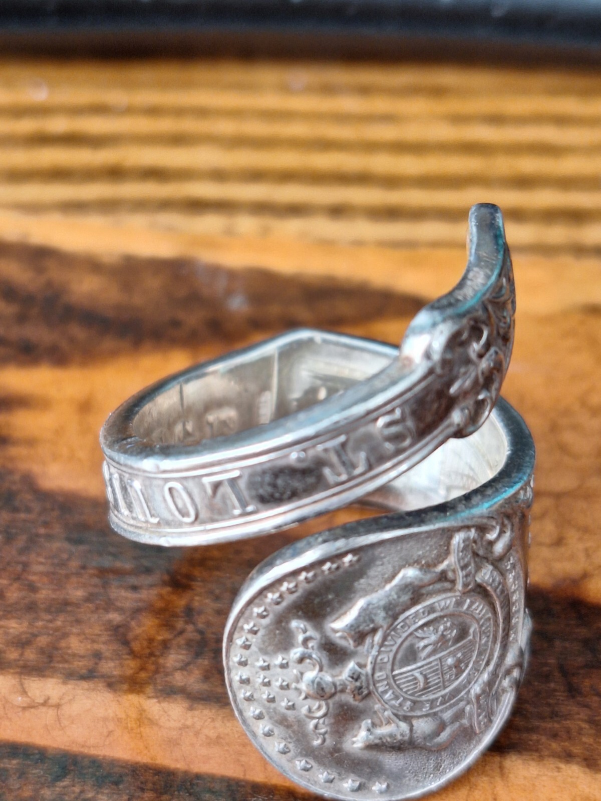 Eads Bridge Silver Spoon Ring St Louis Missouri 17 Grams Size 10