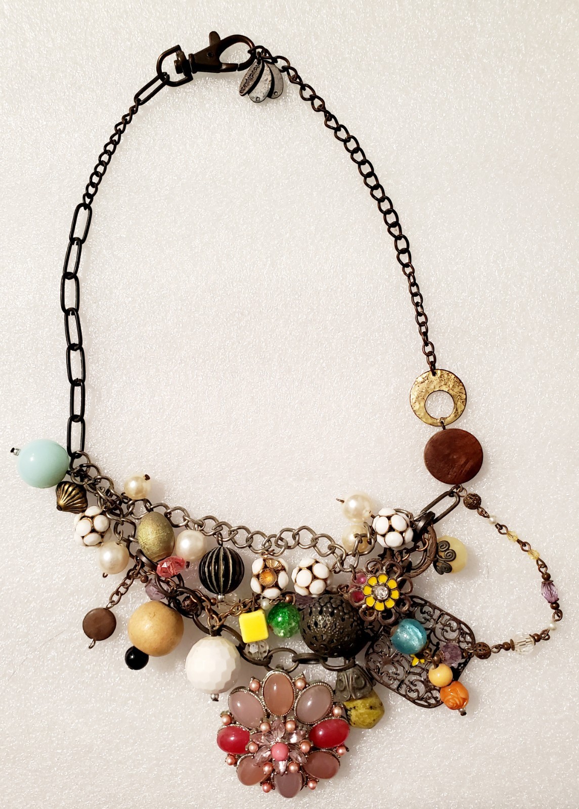 Touch Piece Multi-Charm Statement Necklace