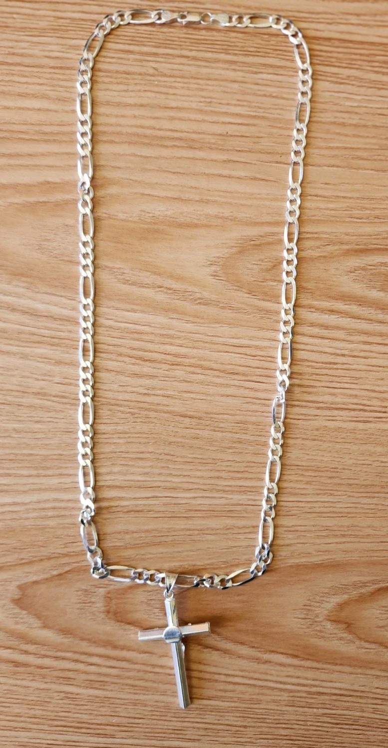 cadena figaro de plata 925 24″ de larga 4.5mm de anchor 32 Gramos