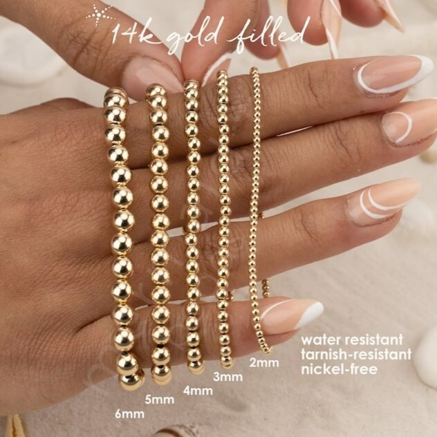 Gold Filled Small Beads Bracelet Layering Minimalist Simple Women Bracelet Gifts