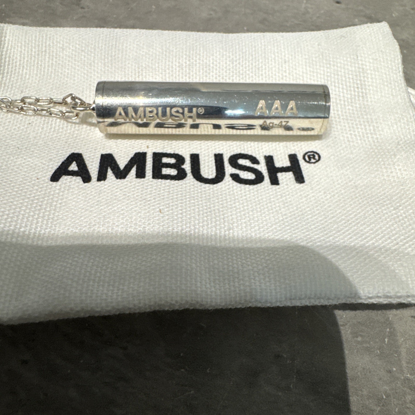 AMBUSH Battery Charm Necklace Sterling Silver 925 Unisex-Adult NEW £417