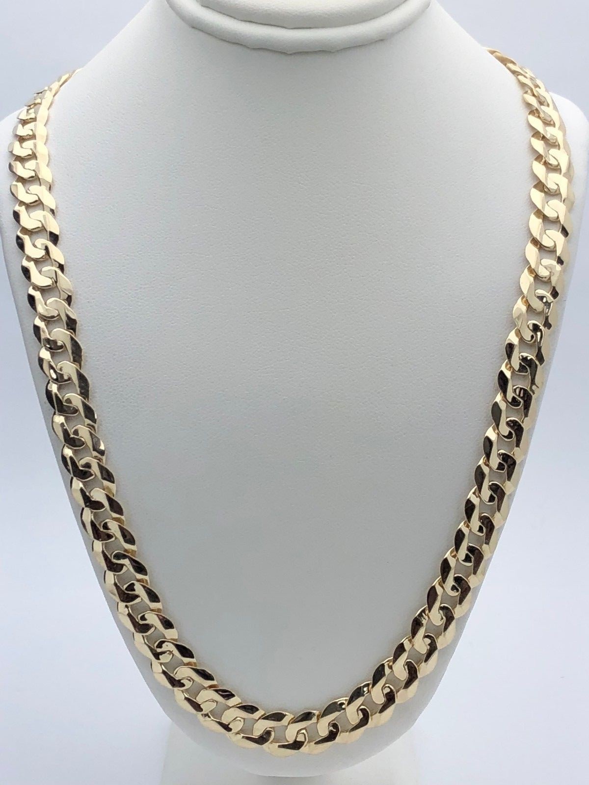 14k Yellow Gold Solid Curb Cuban Link Chain Necklace 26″ 9mm 55.1 grams