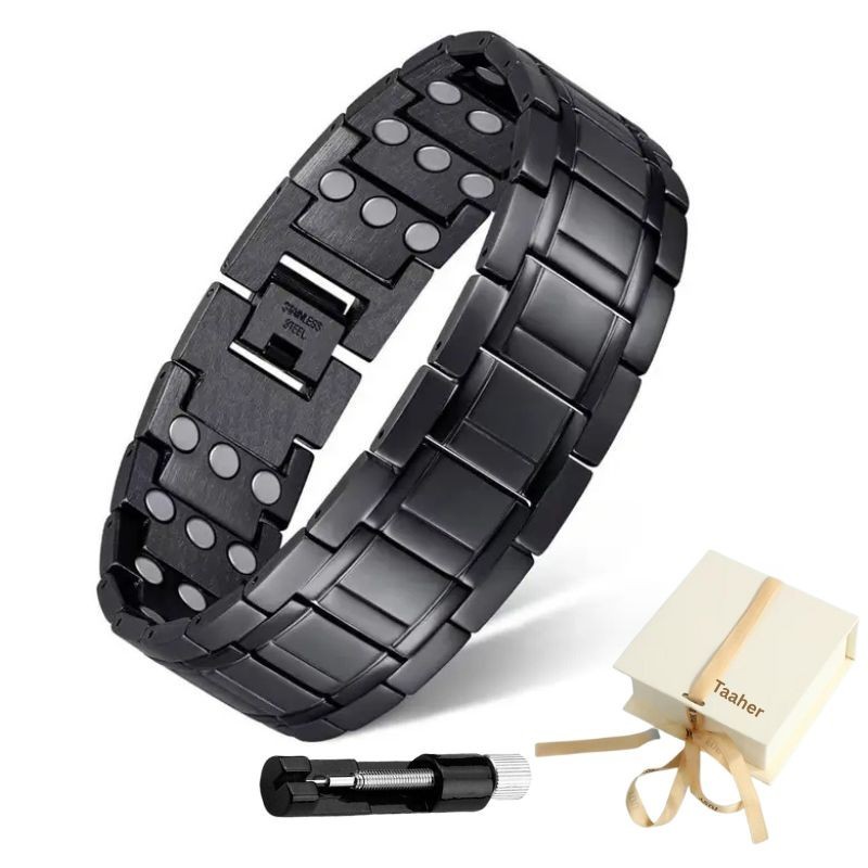 3x Strength Titanium Steel Magnetic Bracelet Arthritis Pain Relief Men/Size Tool