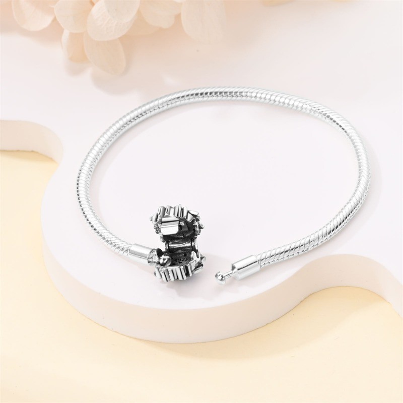 KUNSIR 925 Sterling Silver Star & Moon Bracelet For Women Chain DIY Charms Gifts