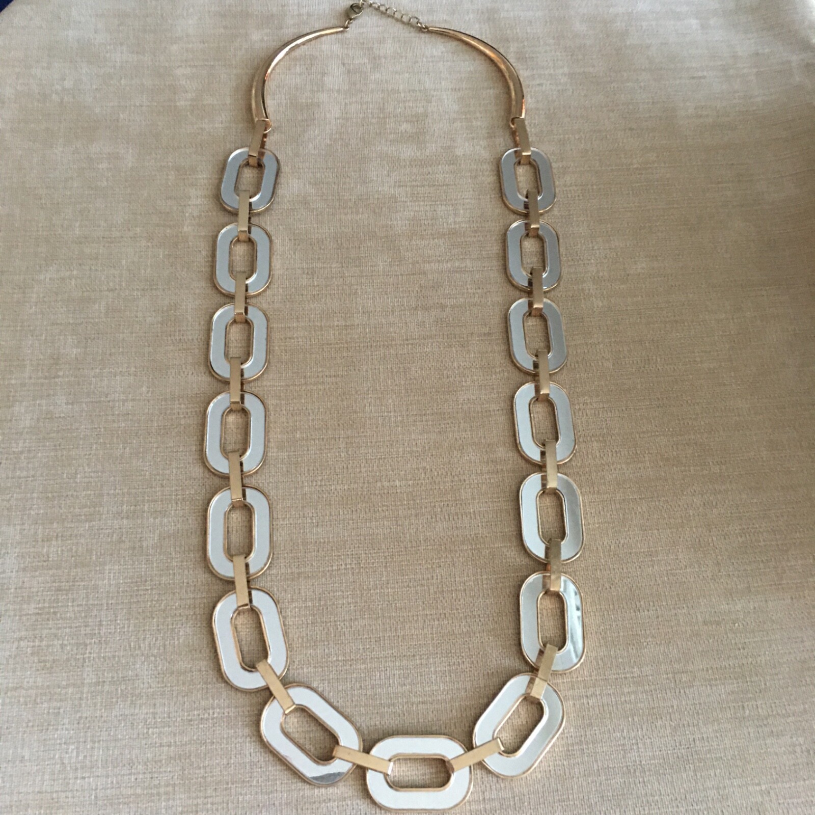 Reflective Statement Necklace 34″ Adjustable