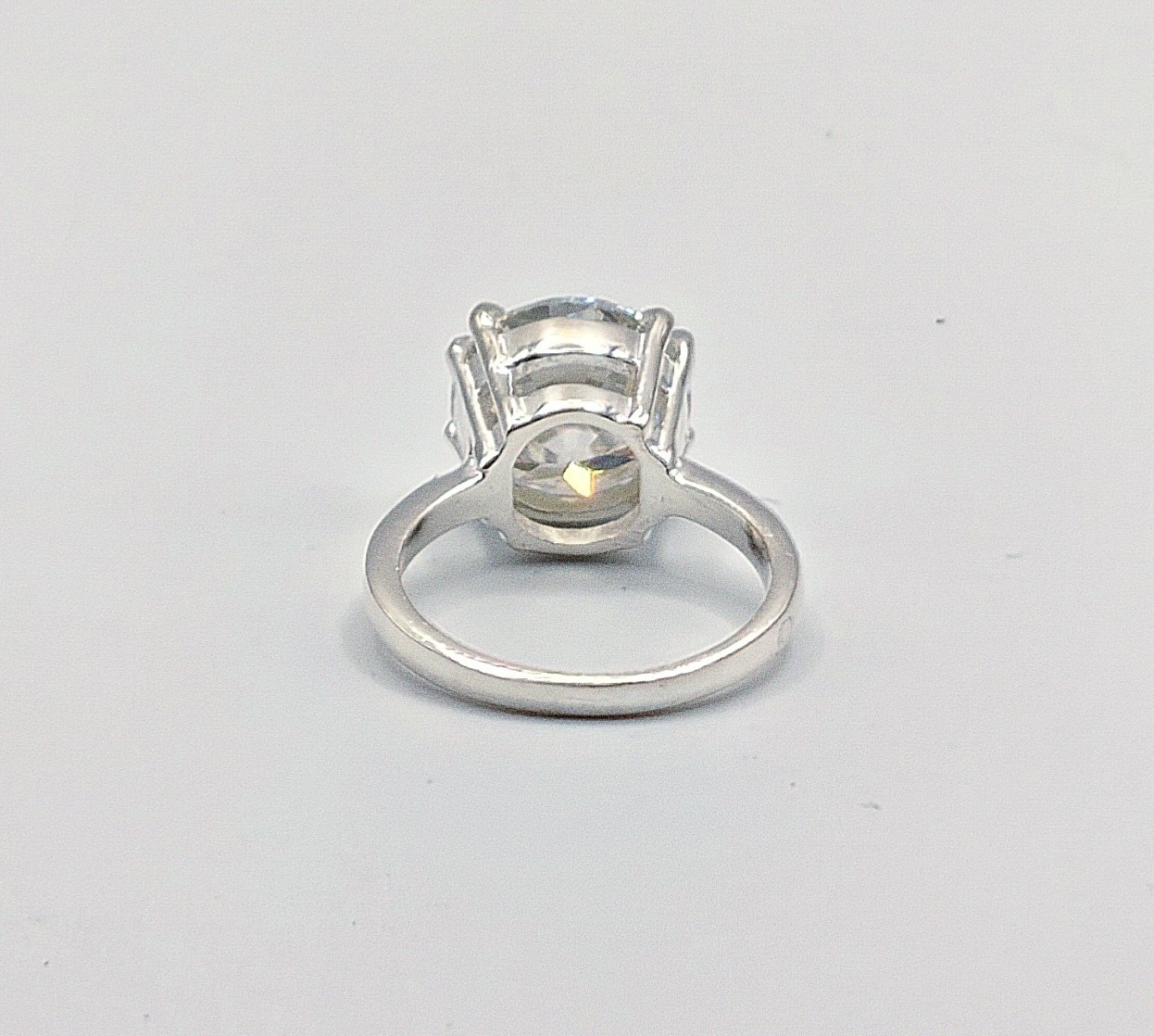 6.0 ct certified treated white diamond ring in 925 silver for women
