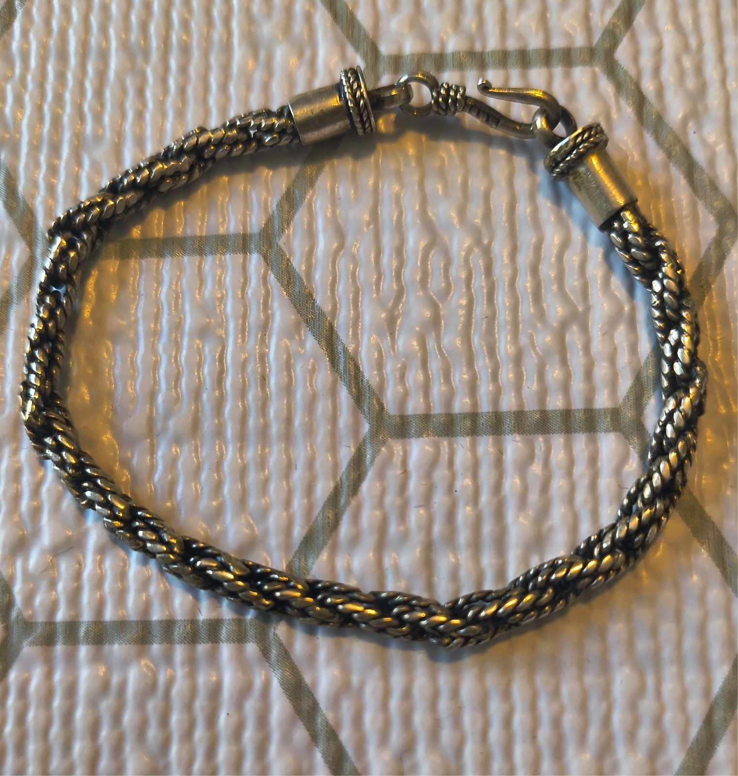 925 Sterling Silver Foxtail Link Chain Bracelet 7″