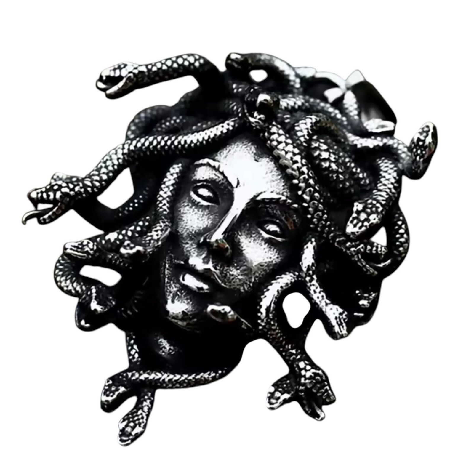 Snake Woman Medusa Necklace 316L Stainless Steel Greek Mythology Gorgon Amulet