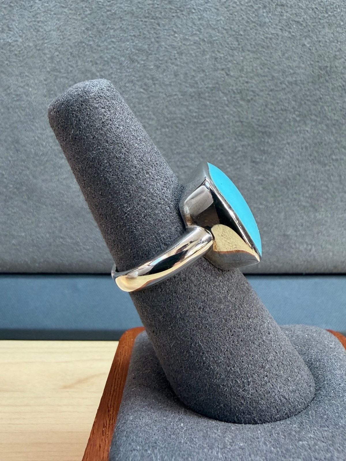 VTG SX 925 Sally C Treasures Sterling Silver Robin Egg Blue Turquoise Ring Sz 7