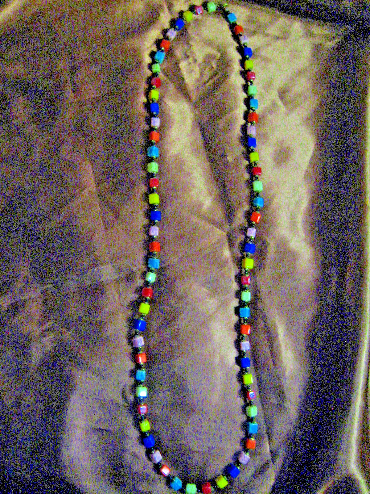Colorful Beaded Necklace Glass or Stone + Metal Beads
