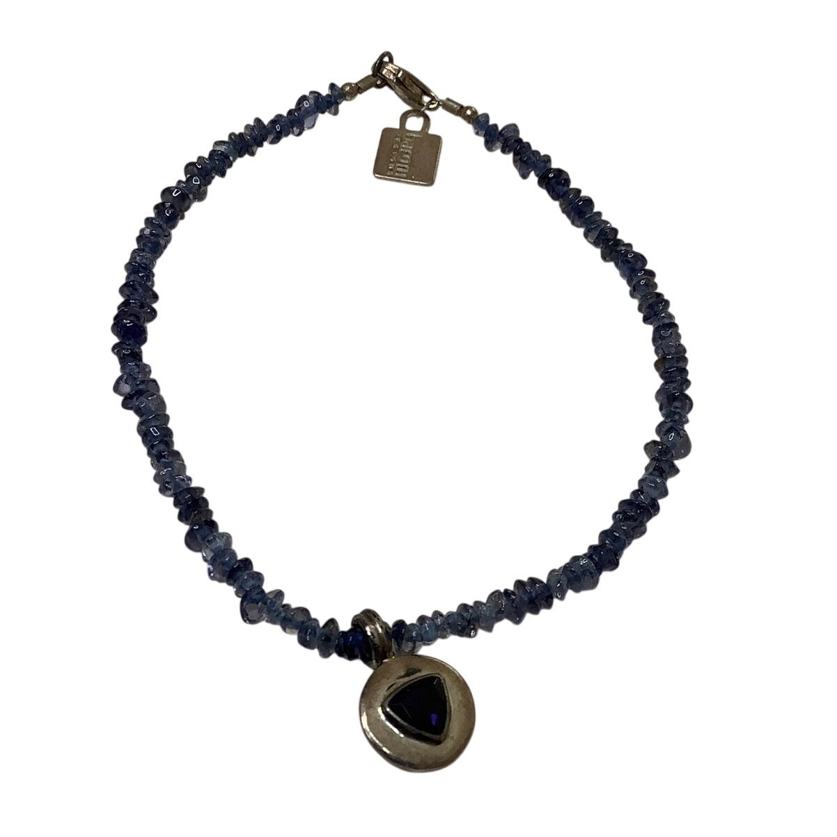 Baroni Sterling Silver Blue Sapphire Iolite Gemstone Dainty Beaded Bracelet A7-2