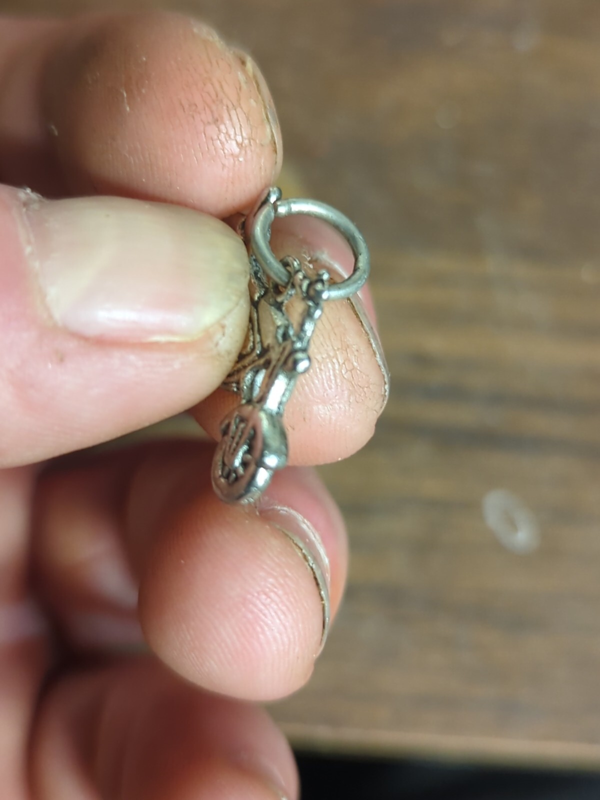 Base Metal Motorcycle Charm 1 In By 1/2 In High
