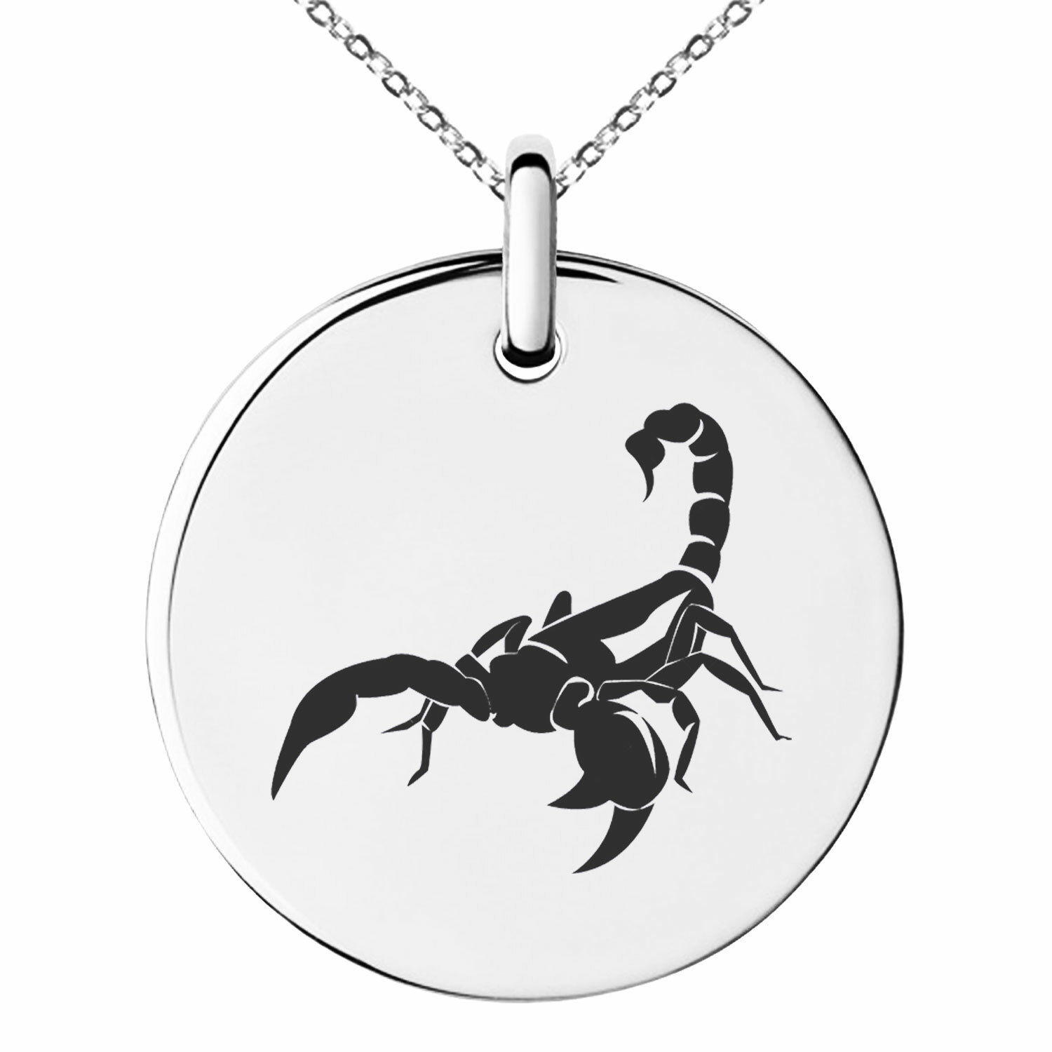 Stainless Steel Scorpio Astrology Zodiac Symbol Charm Necklace or Keychain