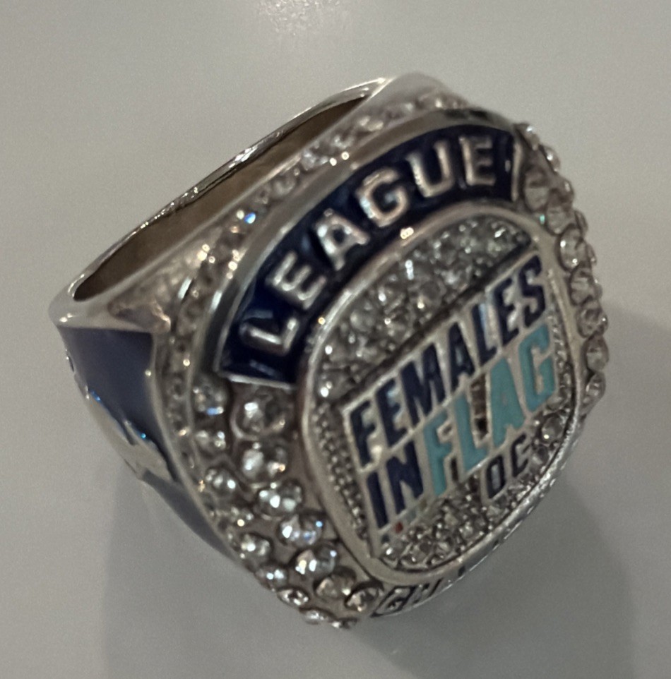 Girls’ Females In Flag Football League Championship Ring Size 10.5 US V UK