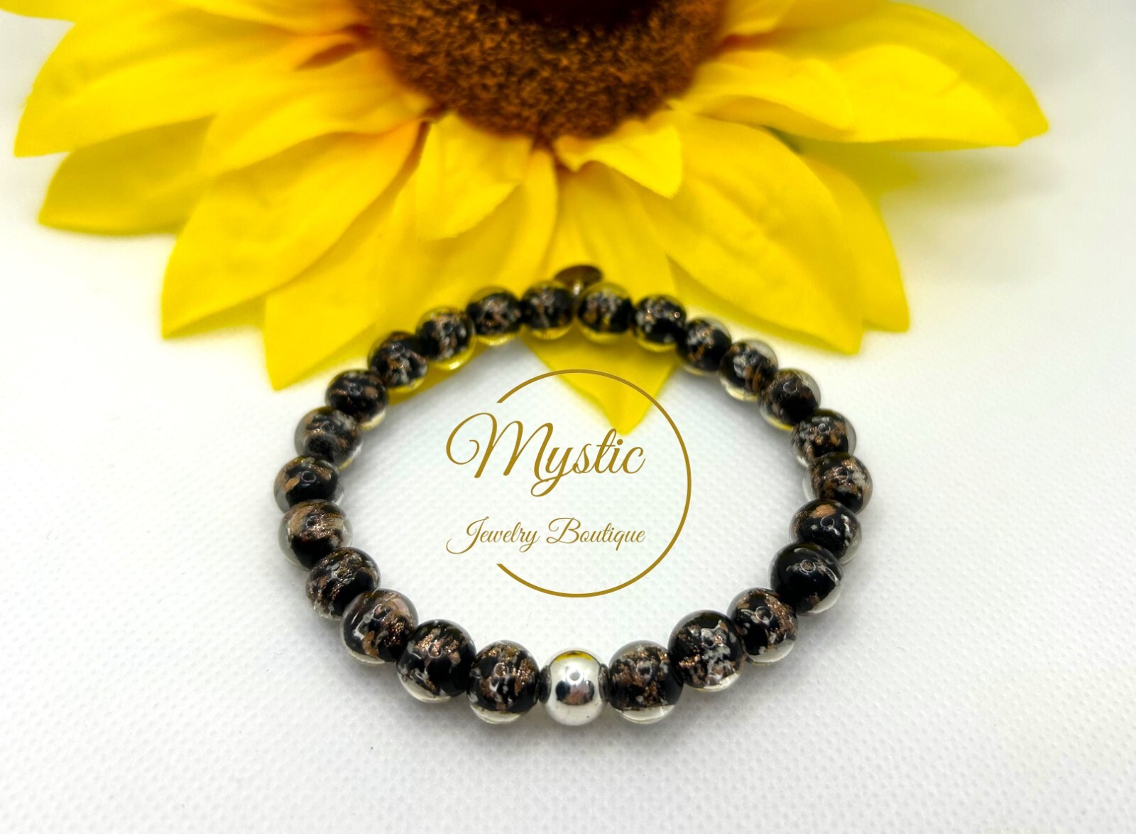 Mystic Firefly bracelet lampwork luminous glass glow in the dark