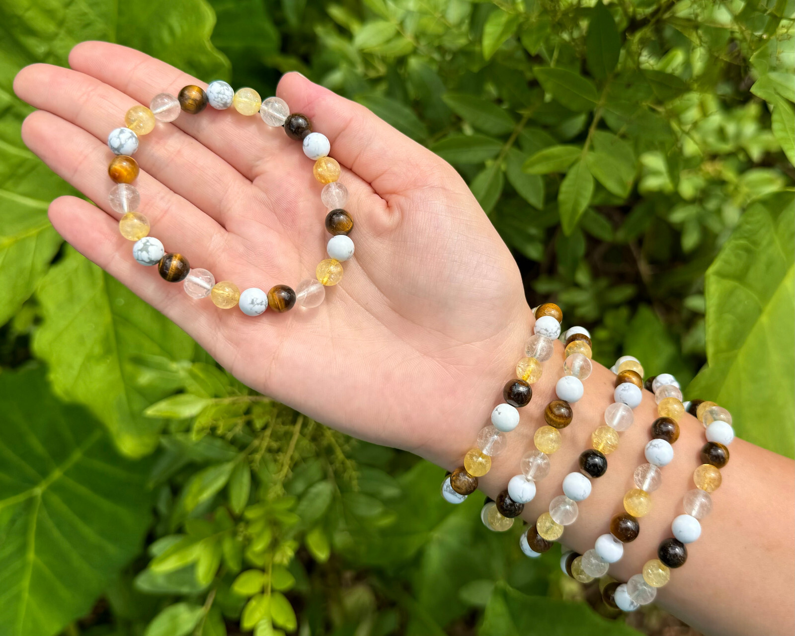 Gemini Zodiac Bracelet: 8 mm Natural Crystal Beads (Gemini Birthstone Bracelet)