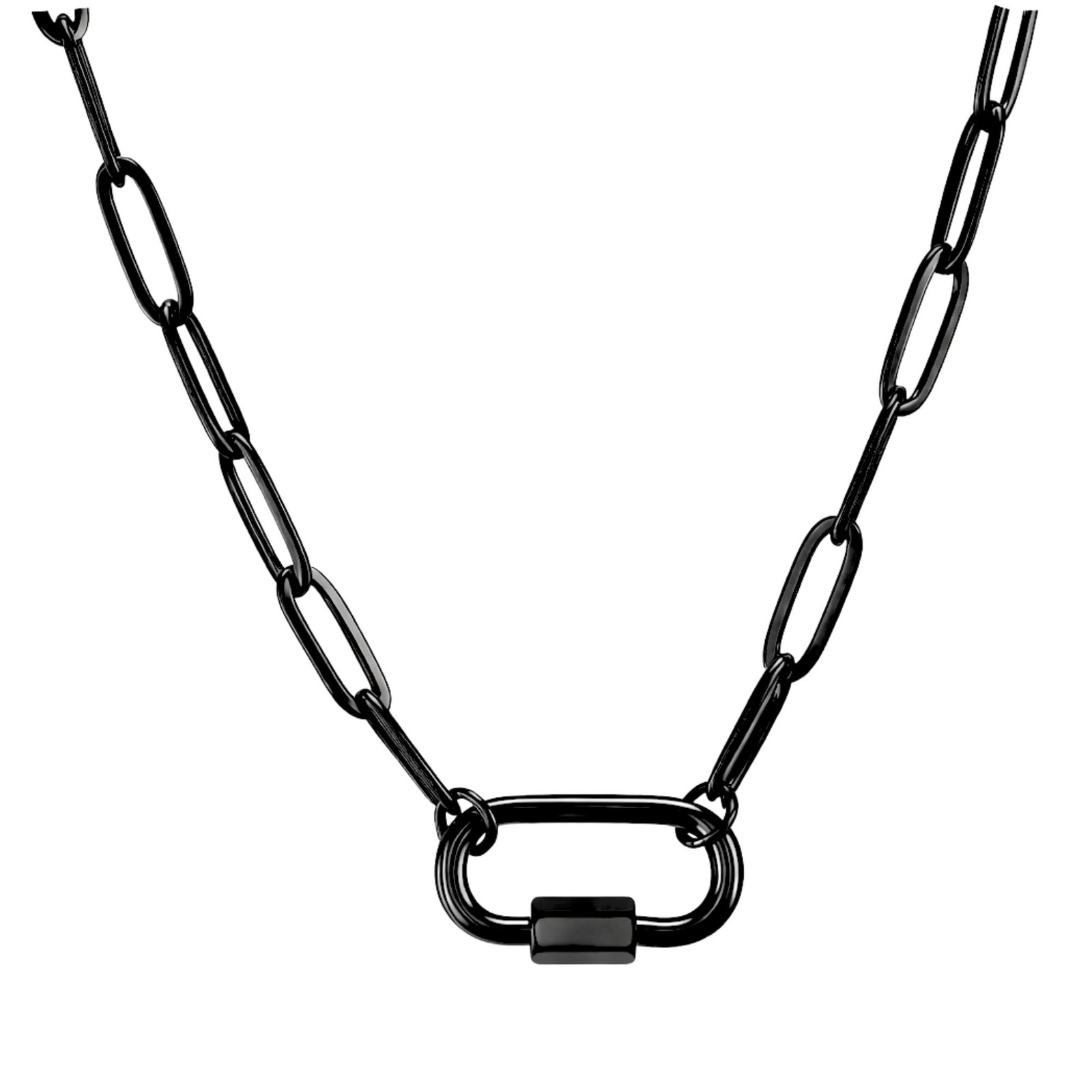 Carabiner Charm Holder Necklace for Women by Ginger Lyne 18KT Gold Plated Sta…