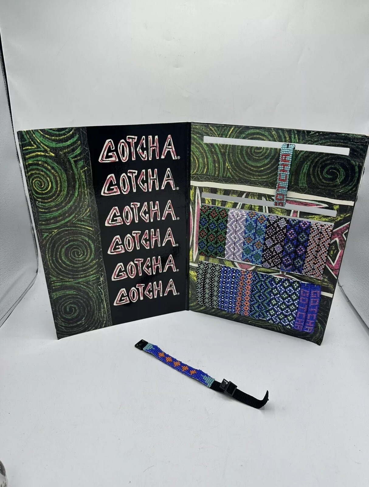 Gotcha Bracelet Adult Vtg 90s Surf Skate Braided Wrap Multi Color