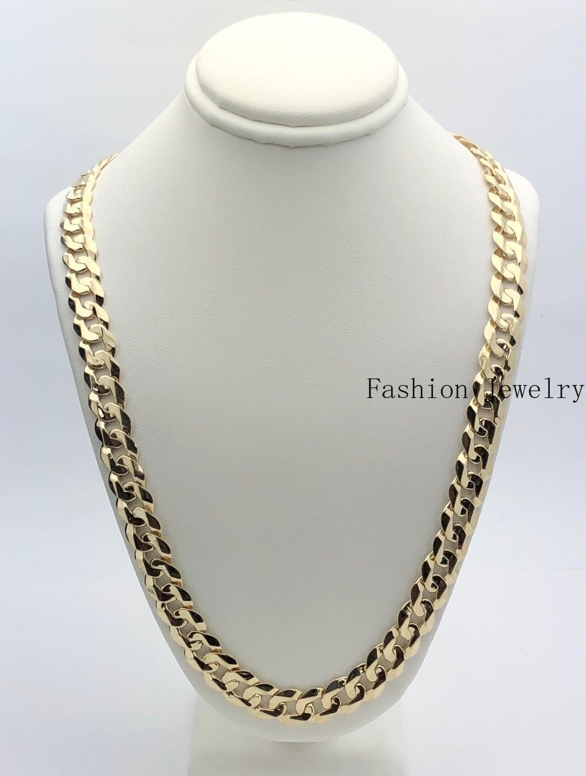 14k Yellow Gold Solid Curb Cuban Link Chain Necklace 26″ 9mm 55.1 grams