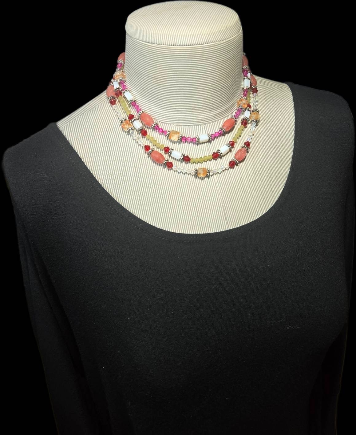 Handmade Beaded Shell Pendant Necklace Set Beach Boho Coastal Jewelry Lot 6 pc