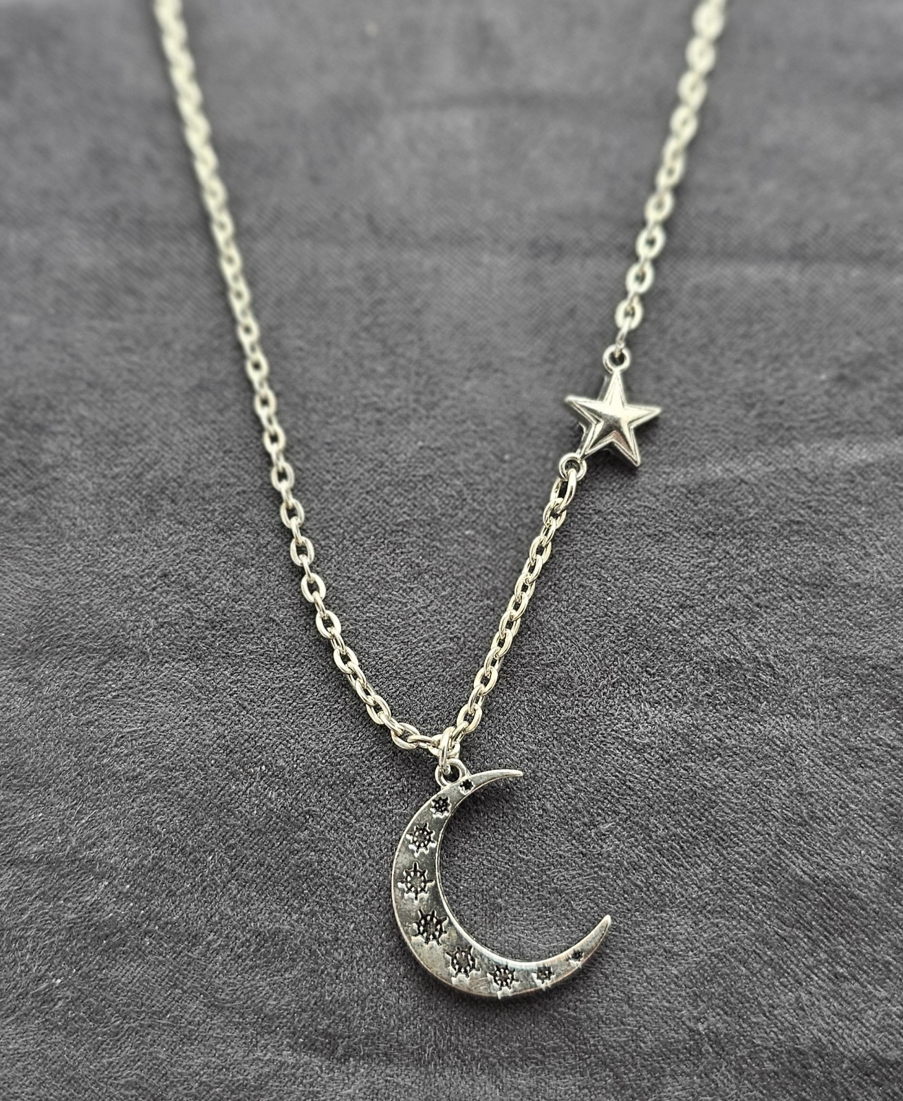 Silver Tone Charm Jewelry Set Bundle Lot 4 Friendship Moon Necklace Animal Theme