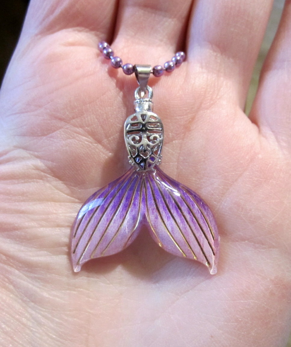 Purple Mermaid Tail Necklace – Purple Chain