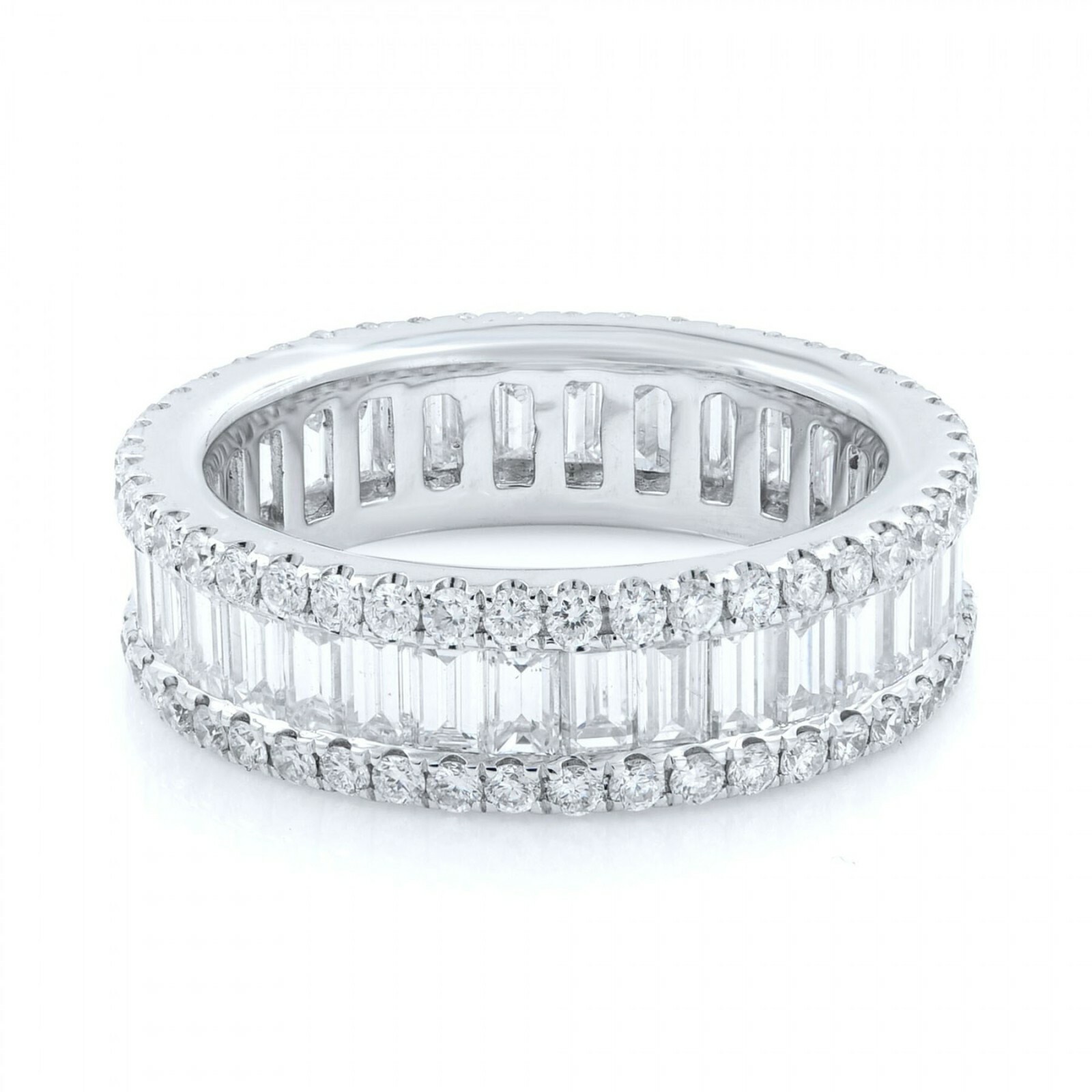 Sterling Silver 925 Plated Women’s CZ Princess Cut Eternity Wedding Band Ring