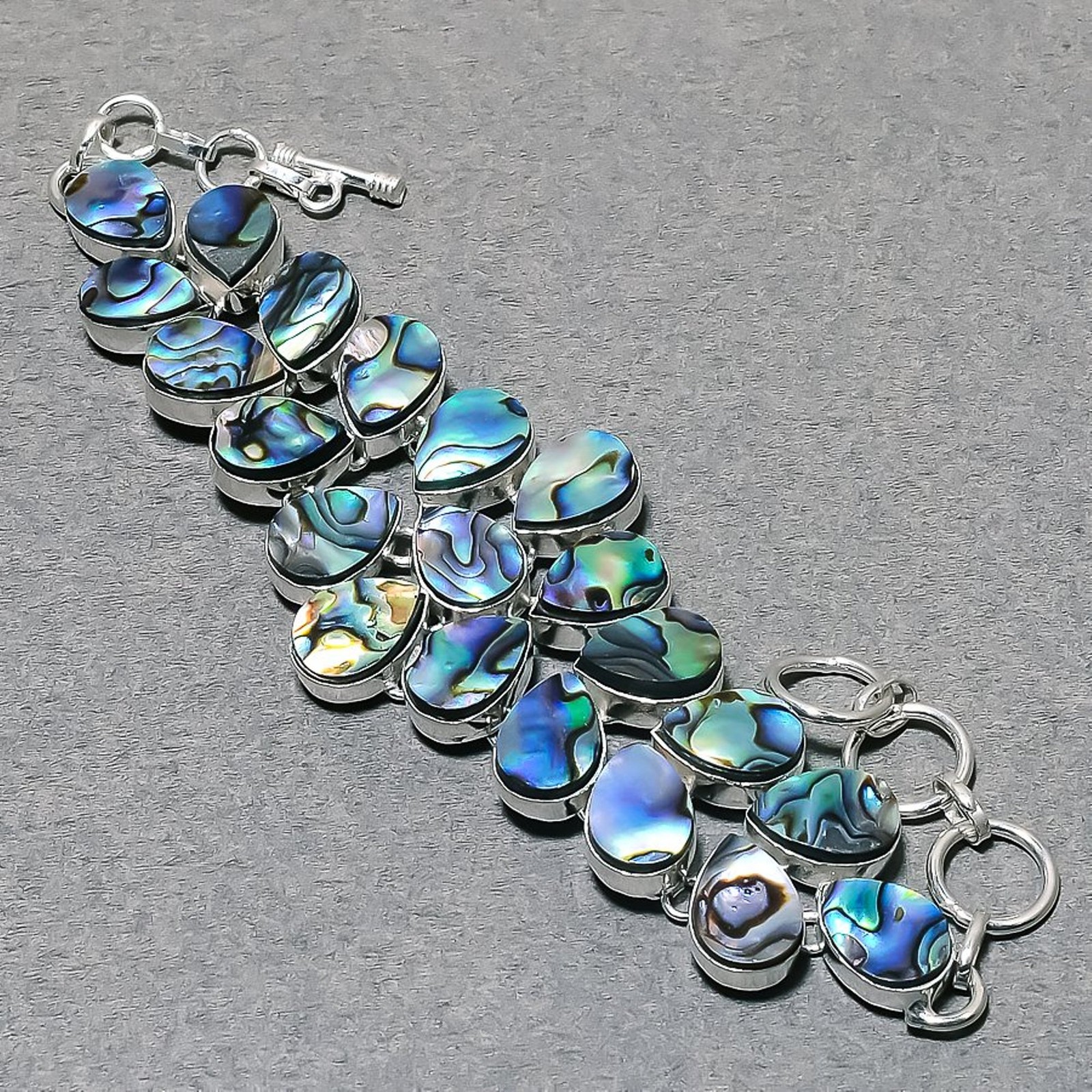 Abalone Shell Pear Shape Gemstone Handmade Fashion Ethnic Jewelry Bracelet 8″