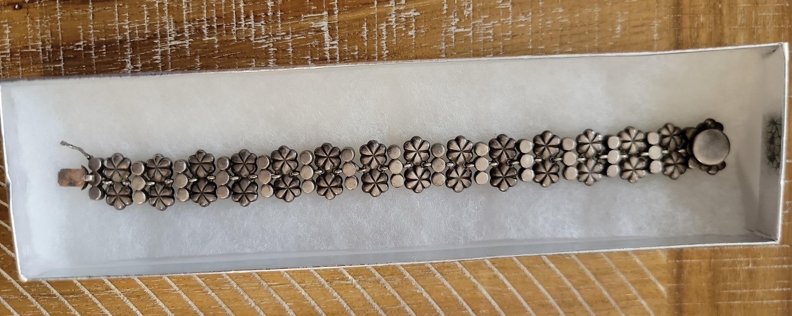 Antique Austrian Crystal Flower Link Bracelet