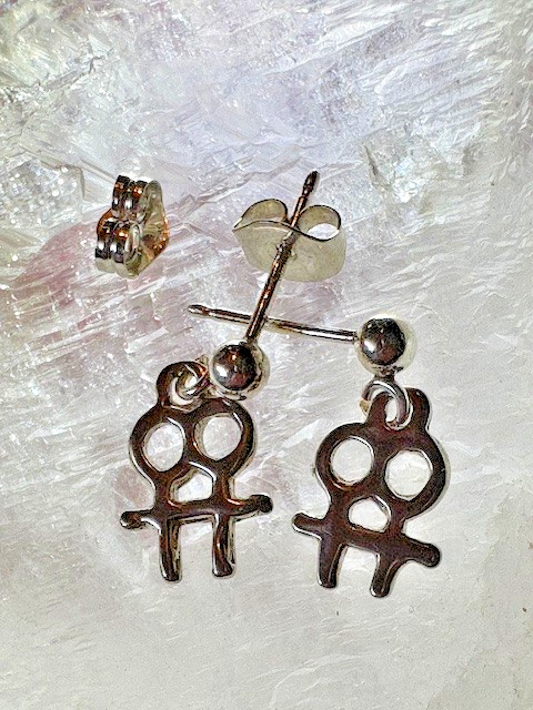 Double Venus symbol 92.5 posts w/ silver balls Lesbian LGBTQ Goddess by JKL 847