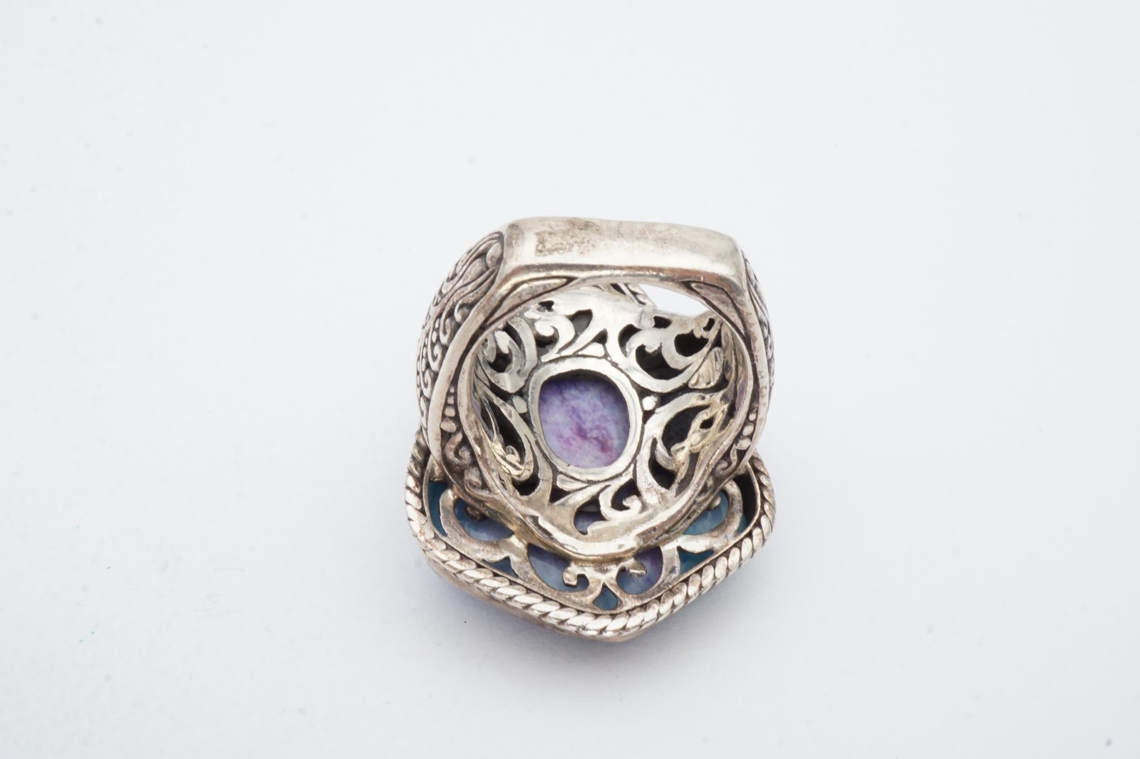 Sarda Sterling Silver 925 Tie Dye Calcite Ring Size 9