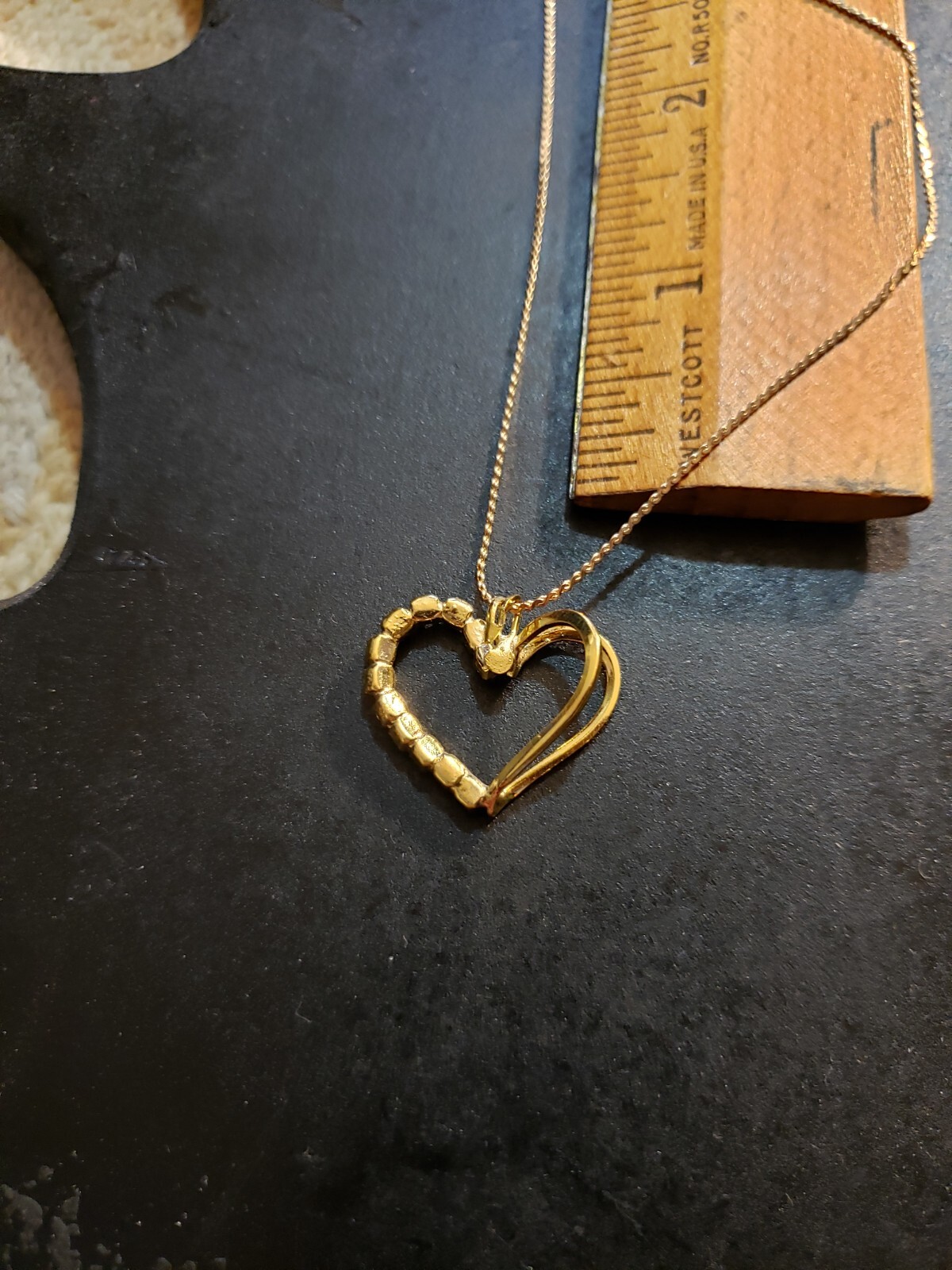 Unbranded Heart Crystal Gold Necklace Women 16″ Chain With Gift Bag