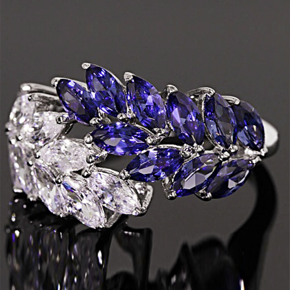 Women Fashion 925 Silver Filled Wedding Engagement Cubic Zircon Ring Sz 6-10