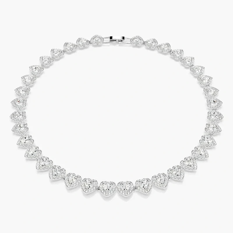 Swarovski Authentic Ariana Grande x Swarovski Tennis Necklace Heart White Crysta
