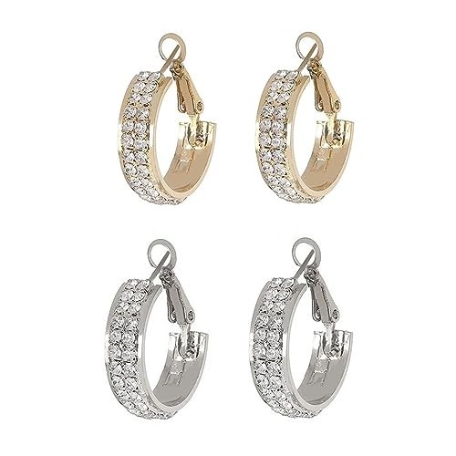 Lymphatic Drainage Slimming Hoop Earrings with Cubic Zirconia – Jewelry Gifts fo