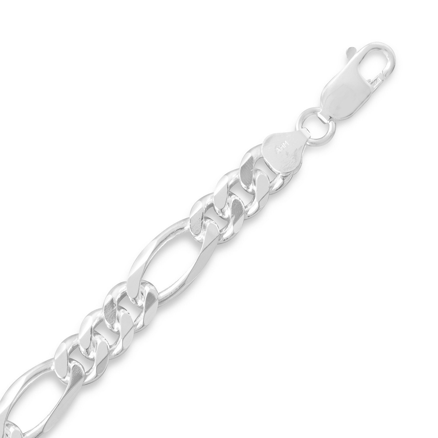 Authentic 925 Sterling Silver 8mm Figaro Chain Necklace 18″ 20″ 22″ 24″ 30″