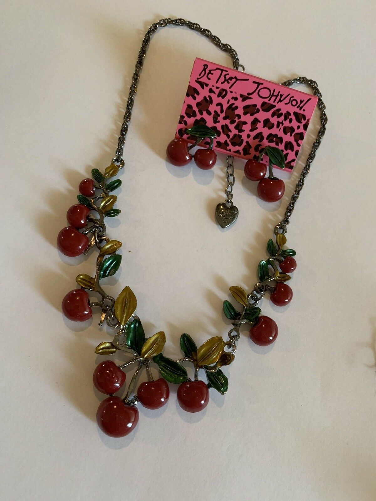 Betsey Johnson Cherry Necklace Set NEW NO Tags