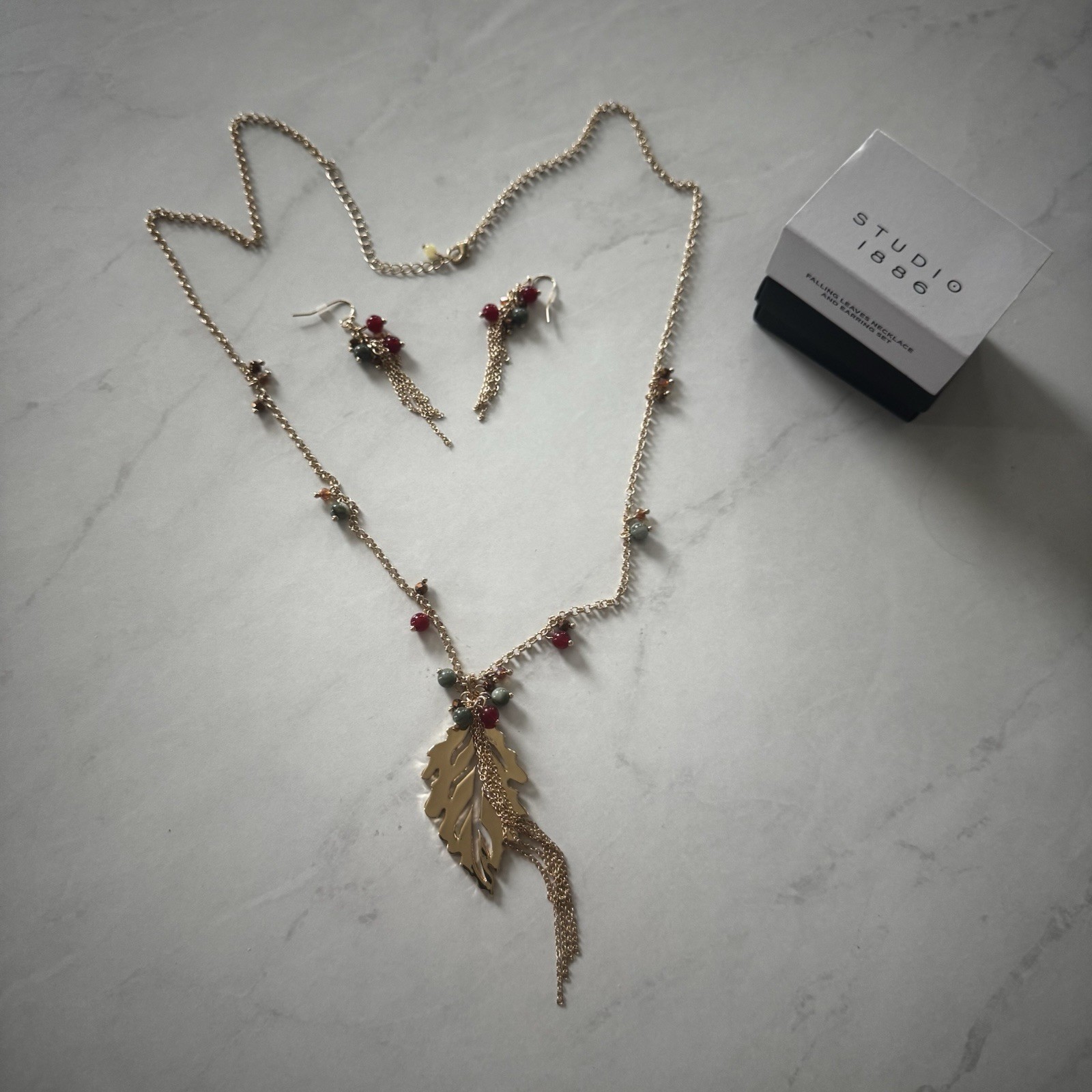 2025 Avon Falling Leaves Necklace & Earring Set | Holiday Anytime Perfect