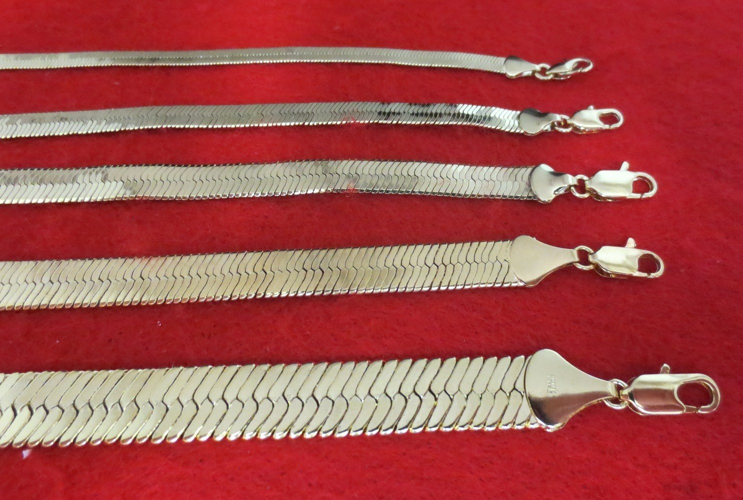 14KT WHITE GOLD EP FLEXIBLE HERRINGBONE CHAIN,4.5,6,8,10,12MM, LIFETIME WARRANTY